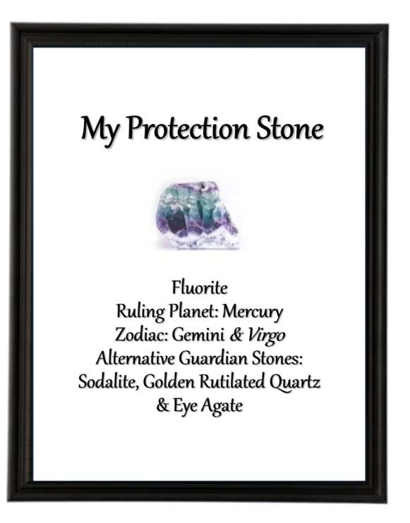 Gemini & Virgo Protection Stone picture in a frame