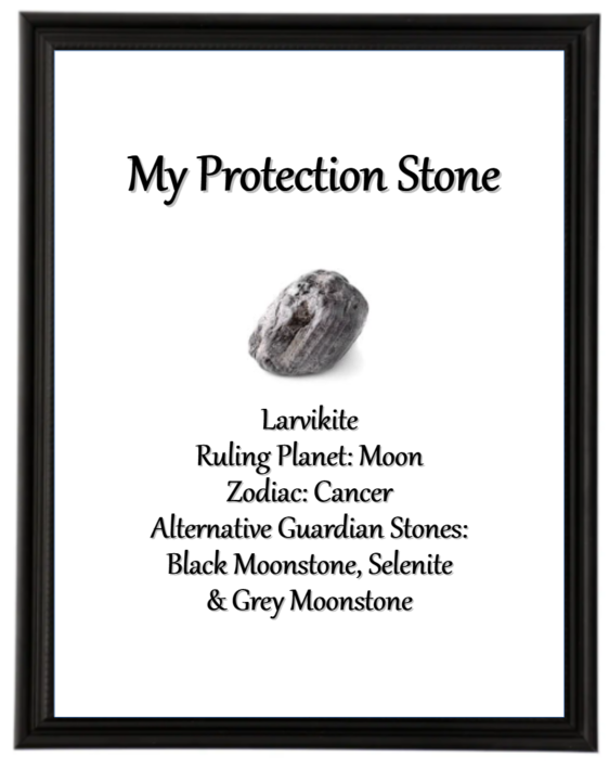 Cancer Protection Stone picture in a frame