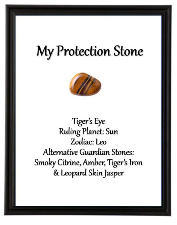 Leo Protection Stone picture in a frame