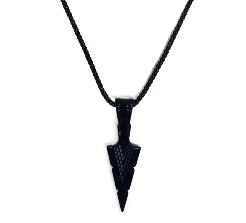Long Black Arrow Pendant Chain